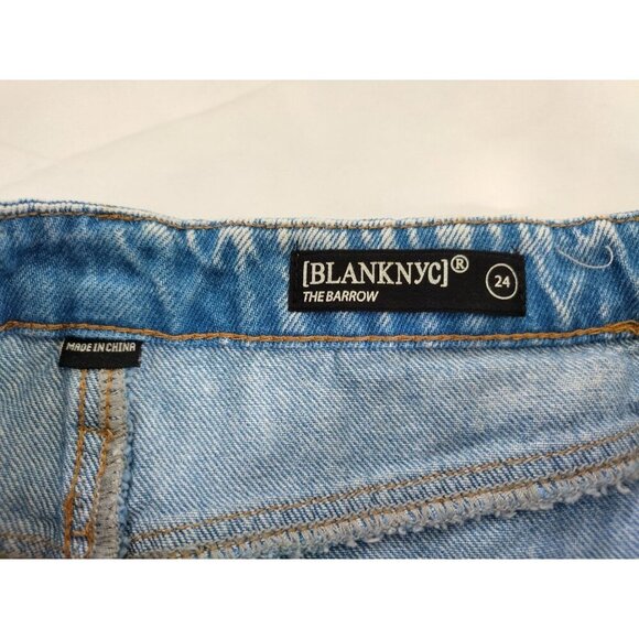 Blanknyc The Barrow Distressed Light Wash Denim Fringe Shorts Size 24, NWT. - Picture 4 of 6